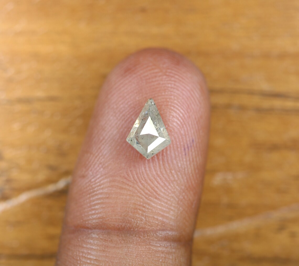 1.05 CT Kite Cut Salt and Pepper Diamond For Engagement Ring Etsy