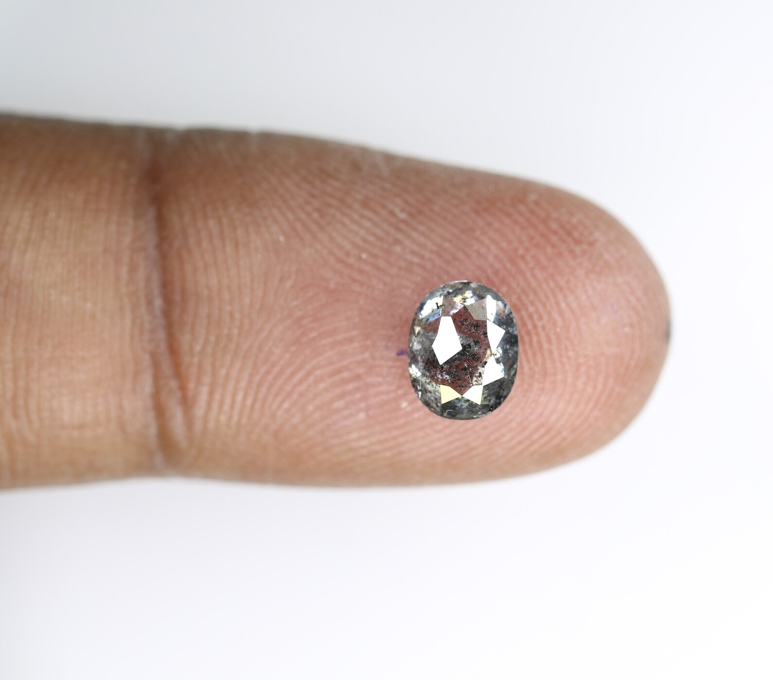 1.37 CT Salt and Pepper Oval Shape Diamond for Engagement Ring Etsy