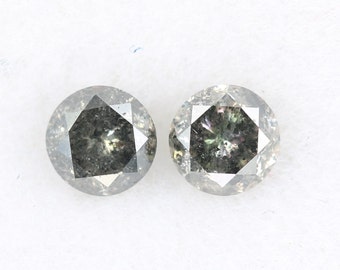 3.50*3.50 MM Salt and Pepper Round Brilliant Cut Polished Diamond For Necklace JK15116