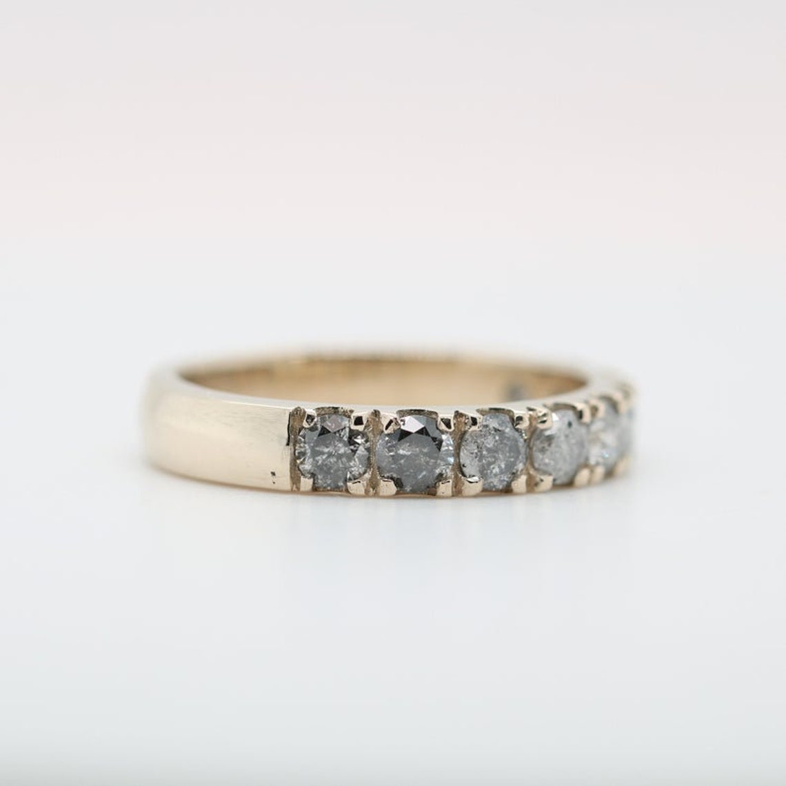 Salt and Pepper Diamond Half Eternity Ring Etsy