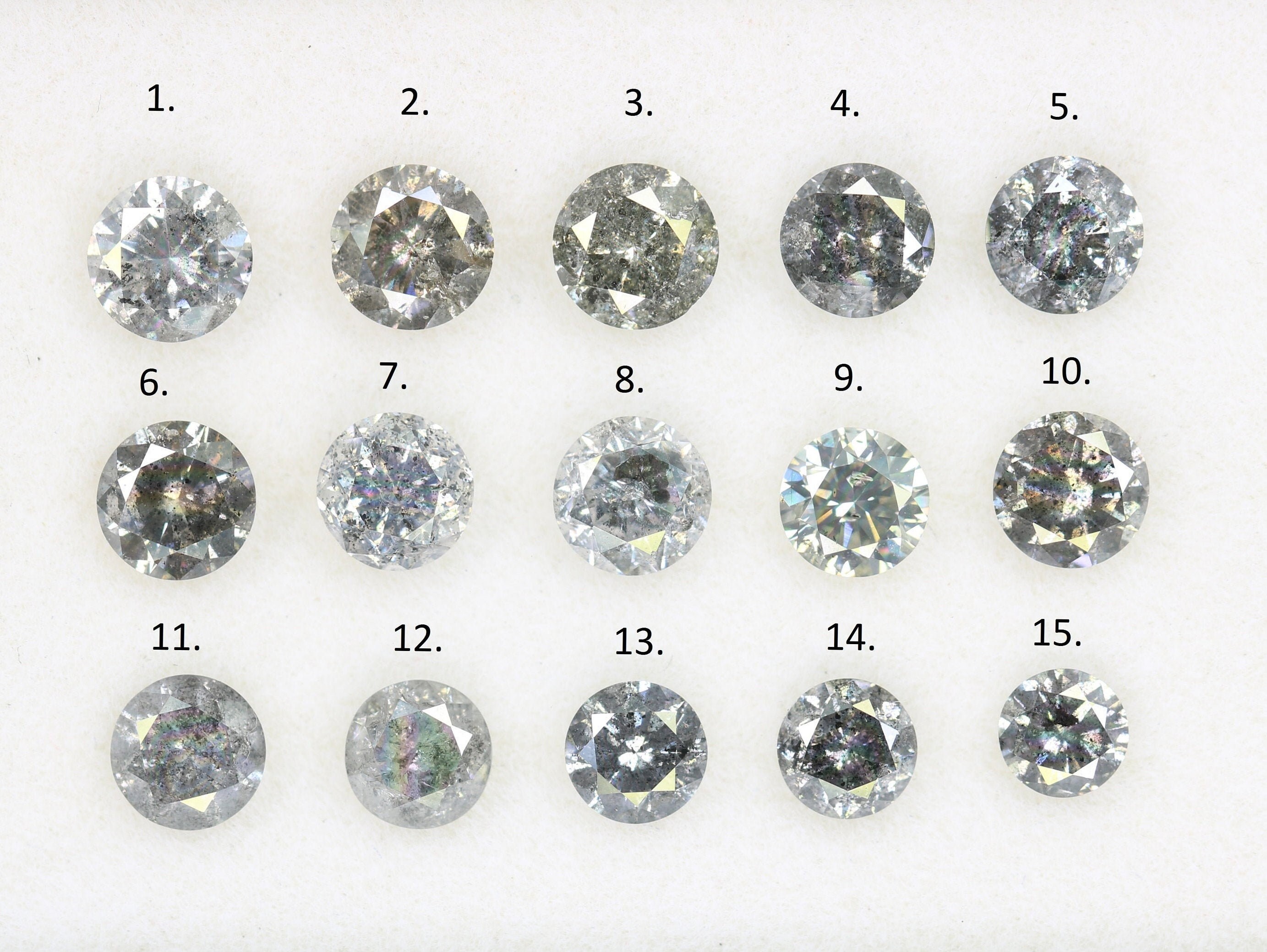 Round Brilliant Cut Salt and Pepper Diamonds Etsy