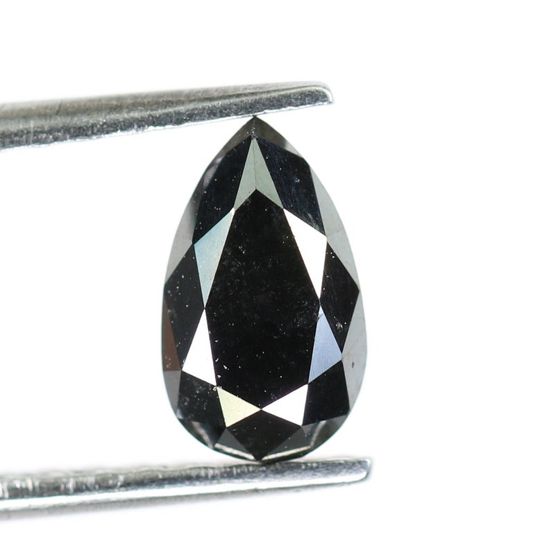 1.18 CT Black Pear Cut Diamond For Engagement Ring