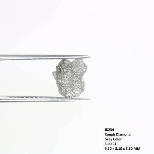 3.00 CT 9.10 MM Grey Irregular Cut Raw Rough Diamond shops For Jewelry