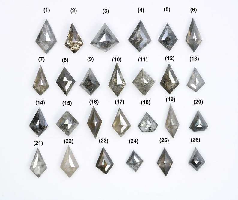 Kite Cut Salt and Pepper Diamond for Engagement Ring Etsy
