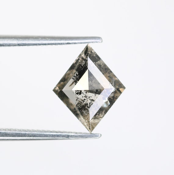 1.36 CT Salt and Pepper Kite Shape Diamond for Engagement Ring - Etsy