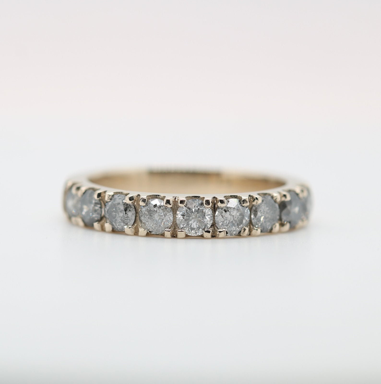Salt and Pepper Diamond Half Eternity Ring Etsy UK Salt and Pepper Diamond Half Eternity Ring Etsy UK