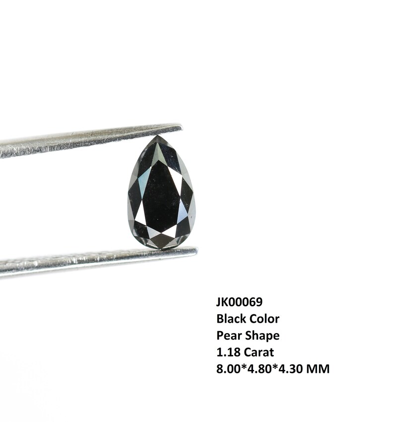 1.18 CT Black Pear Cut Diamond For Engagement Ring