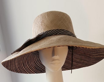 Raffia Summer Hat, Straw Summer Hat, Straw Sun Hat, Sun Pamela, Summer Pamela, Womens Hat, Summer Hat, Sun Hat, Hand Painted Hat