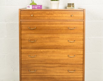 G Plan E Gomme Golden Oak Tallboy Wardrobe Etsy