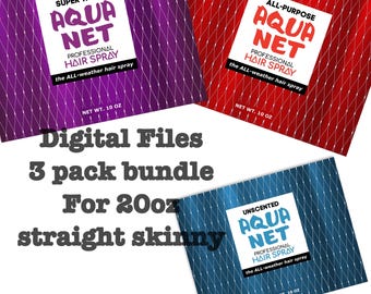 Envoltorio de laca para el cabello Aqua Net, 20 oz, liso y delgado (Descarga digital)