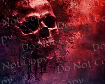 Envoltorio para vaso con calavera sangrienta de Halloween, diseño de terror espeluznante (Diseño digital)