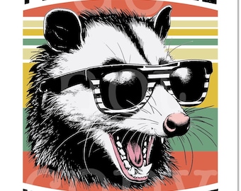 Imagen PNG de zarigüeya sarcástica, archivo para imprimir con diseño divertido (descarga digital)