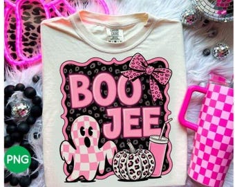 Boo Jee Ghost Halloween PNG: Diseño de sublimación coqueta (Descarga digital)