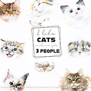 I Like Cats and Maybe 3 People Tumbler Wrap, Cat Lover, Cat Mom, Sublimation Design, Sarcastic PNG Files