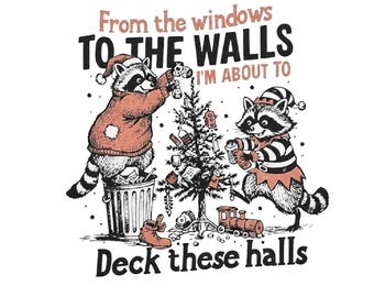 Mapache salvaje divertido adorna los pasillos PNG (Descarga digital)