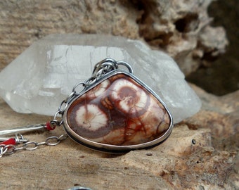 Bird's Eye Rhyolite & Sterling silver necklace // 18" chain // Handmade // Rhyolite Jewlery // Jasper // OOAK