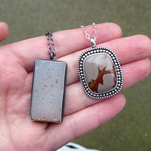Noreena Jasper sterling silver necklace // 18" chain // Metaphysical // Handmade // Jasper jewelry // Red Jasper // Stone jewelry image 5