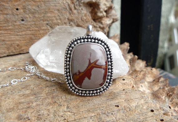 Noreena Jasper sterling silver necklace // 18" chain // Metaphysical // Handmade // Jasper jewelry // Red Jasper // Stone jewelry