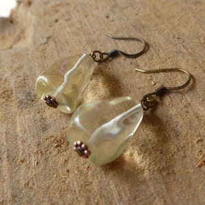 Citrine and brass dangle earrings