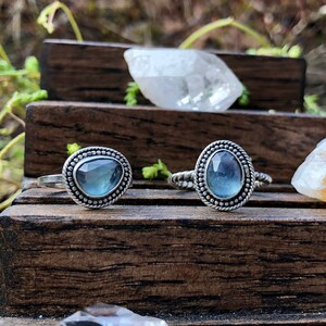 Fluorite and sterling silver stacking ring // Sterling Silver jewelry // Fluorite Jewelry // Handmade