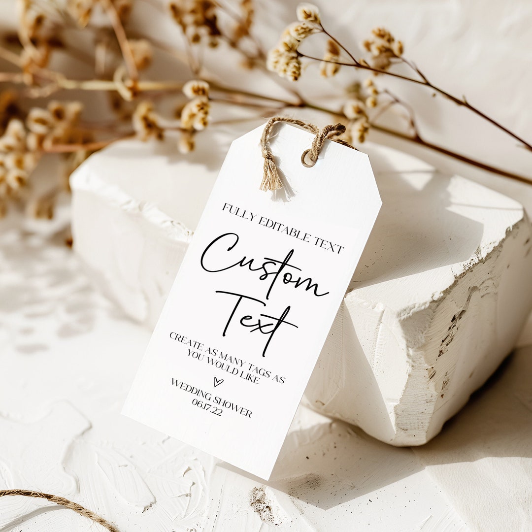 Gift Tag Template, Editable Tags Instant Download, Custom Tag ...