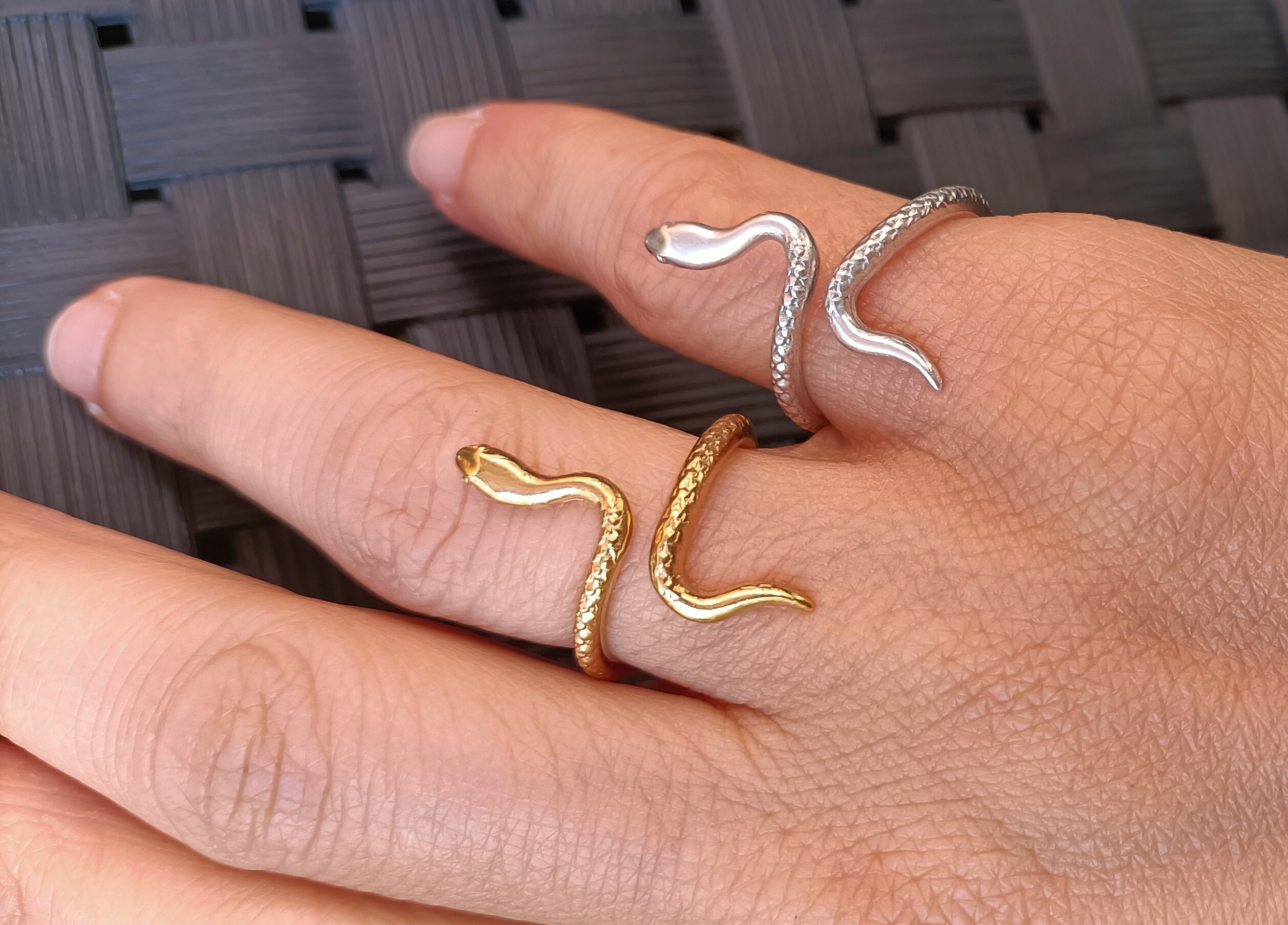 Adjustable Snakes Ring Open Snake Ring Tin Rings Gold Snake Etsy