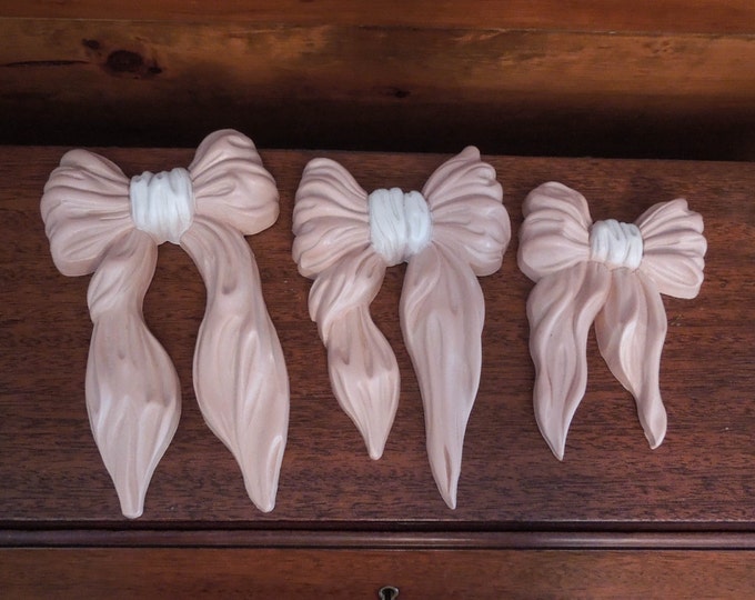 Set of 3 Vintage Homco Bows Wall Decor Etsy