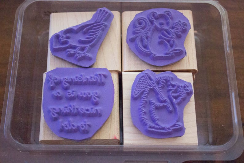 Never Used Thinking of You 2002 Stampin/' Up Cute Critters Set of 4 Stamps
