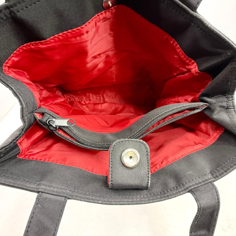 Bolso tote vintage de nailon negro de Mickey Mouse de Disney imagen 7