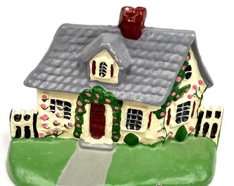 Vintage Cast Iron Painted House Doorstop