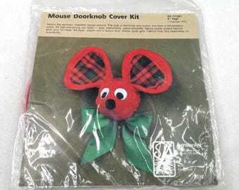 Vintage 1979 Mouse Doorknob Cover Kit