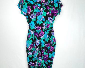 Vestido floral vintage Dawn Joy Fashions talla XS