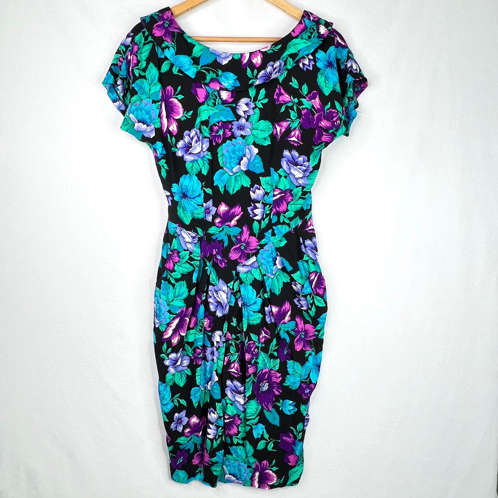 dawn joy fashions vintage dress Vintage 90s Dawn Joy Fashions Beige Dress
