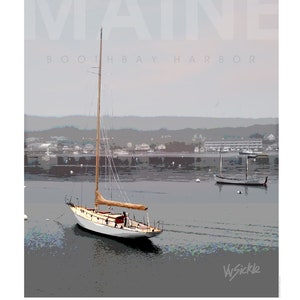 Boothbay Maine White Boat