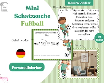 Fußball Schatzsuche - personalisierbare Schnitzeljagd zum Kindergeburtstag - digitales PDF zum Ausdrucken