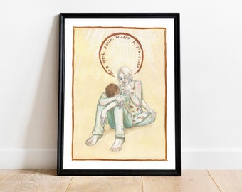 I am with you - Hand Embellished Fine Art Print - by Lauren Walke - 9 Sirens Creative