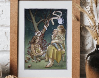 Phase Shifts (2) - Hand Embellished Fine Art Print - by Lauren Walke - 9 Sirens Creative