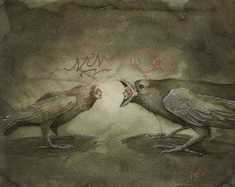 Unexpected Connection - Hand Embellished Fine Art Print - by Lauren Walke - 9 Sirens Creative