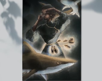 Shark Seeker - Fine Art Print - by Lauren Walke - 9 Sirens Creative