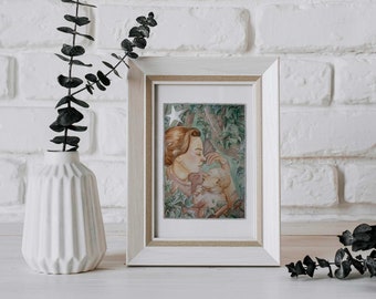 Starwatcher - Hand Embellished Fine Art Print - by Lauren Walke - 9 Sirens Creative