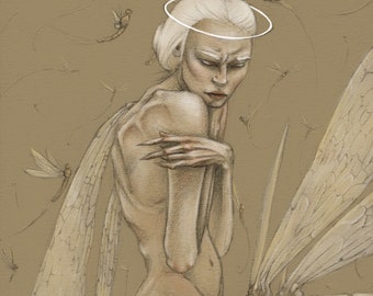 Regrets - Hand Embellished Fine Art Print - by Lauren Walke - 9 Sirens Creative