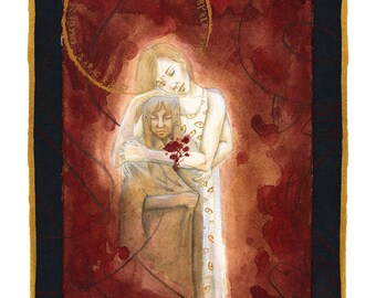 God the Mother 1 - Hand Embellished Fine Art Print - by Lauren Walke - 9 Sirens Creative