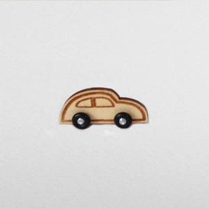 Houten auto RAR-Serie 1 hatchback. Verkrijgbaar in verschillende kleuren.