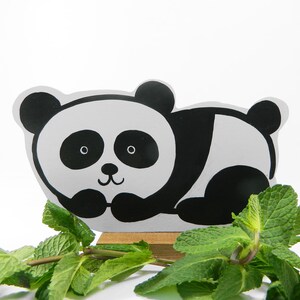 Houten panda Xing Hao Good Star Geweldig cadeau voor pandaliefhebbers. Zit graag naast planten of computers. afbeelding 3