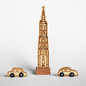 Houten decoratie: Onze Lieve Vrouwetoren van Amersfoort 11,7 cm auto's niet ingeschreven afbeelding 1