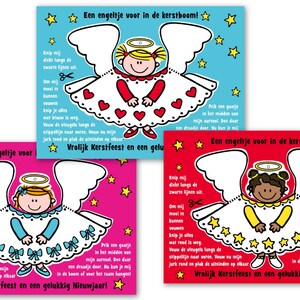Set di 3 cartoline di angelo di Natale. Invia un angelo per Natale alla tua famiglia e ai tuoi amici! Angeli fai-da-te.