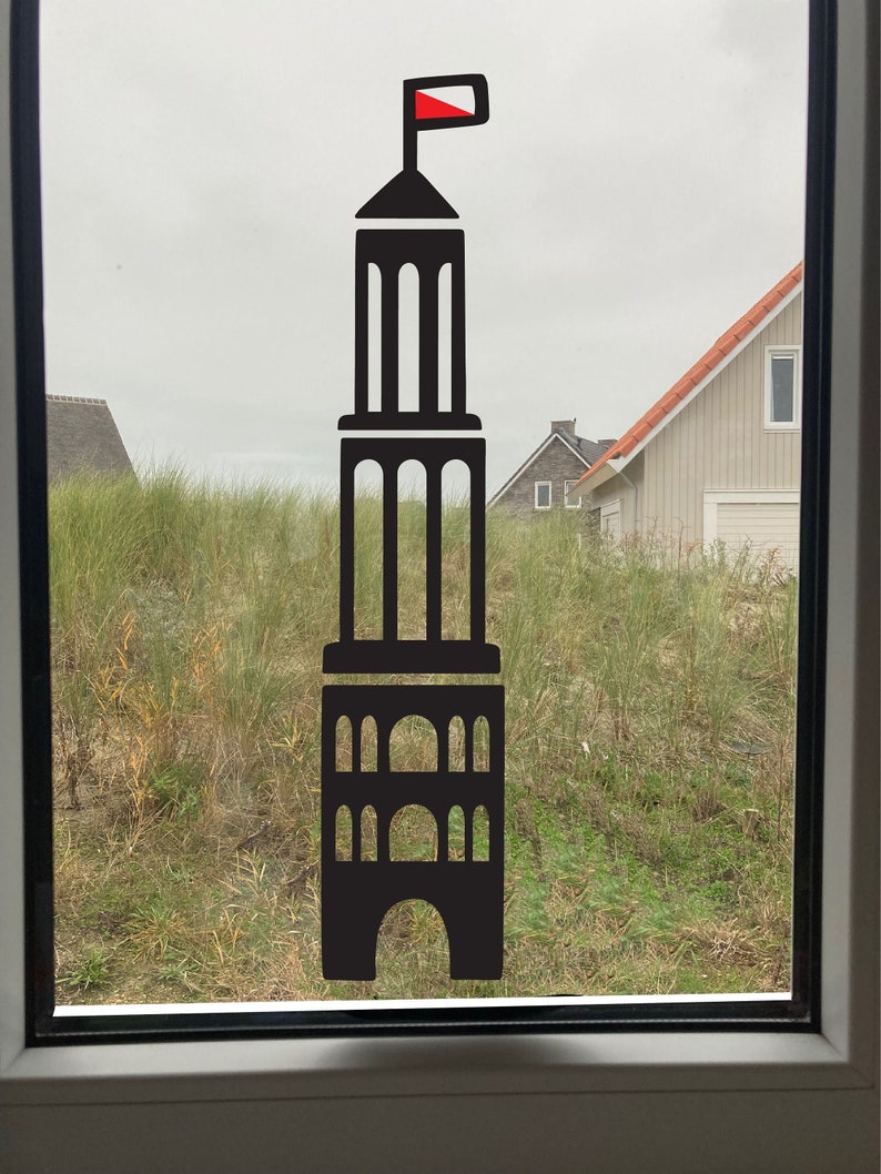 Raamstickers Utrecht, de Domtoren 44 cm afbeelding 1