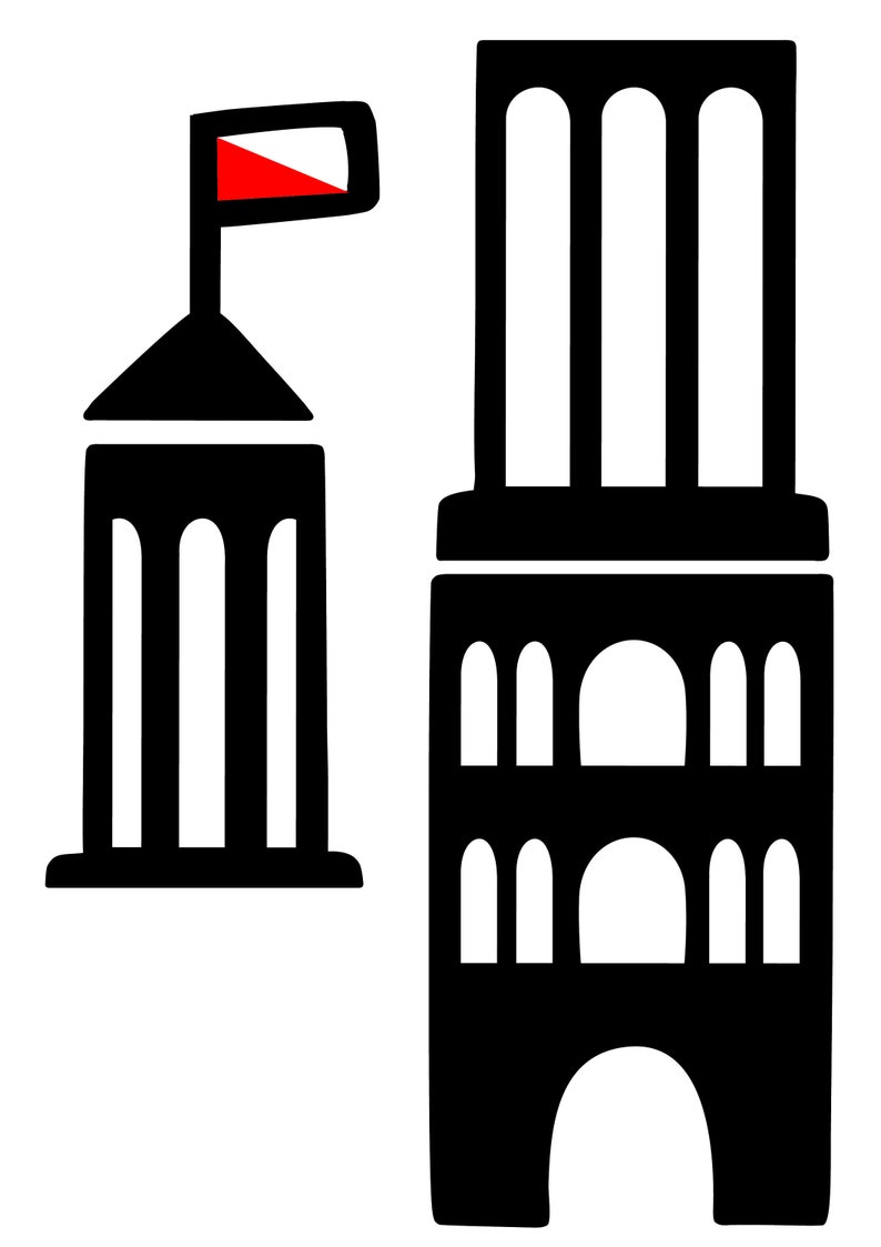 Raamstickers Utrecht, de Domtoren 44 cm afbeelding 2