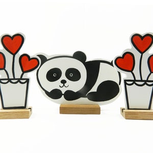 Houten panda Xing Hao Good Star Geweldig cadeau voor pandaliefhebbers. Zit graag naast planten of computers. afbeelding 4