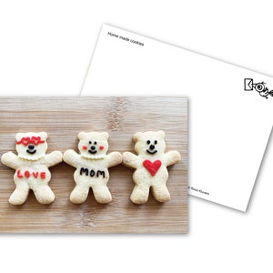 Set of 3 postcards of homemade cookies. Cute colourful postcards. image 2